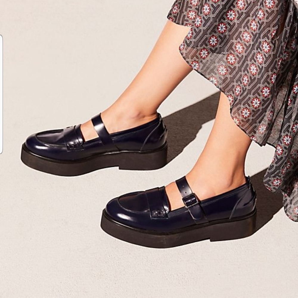 Free People New Mary Janes... Navy